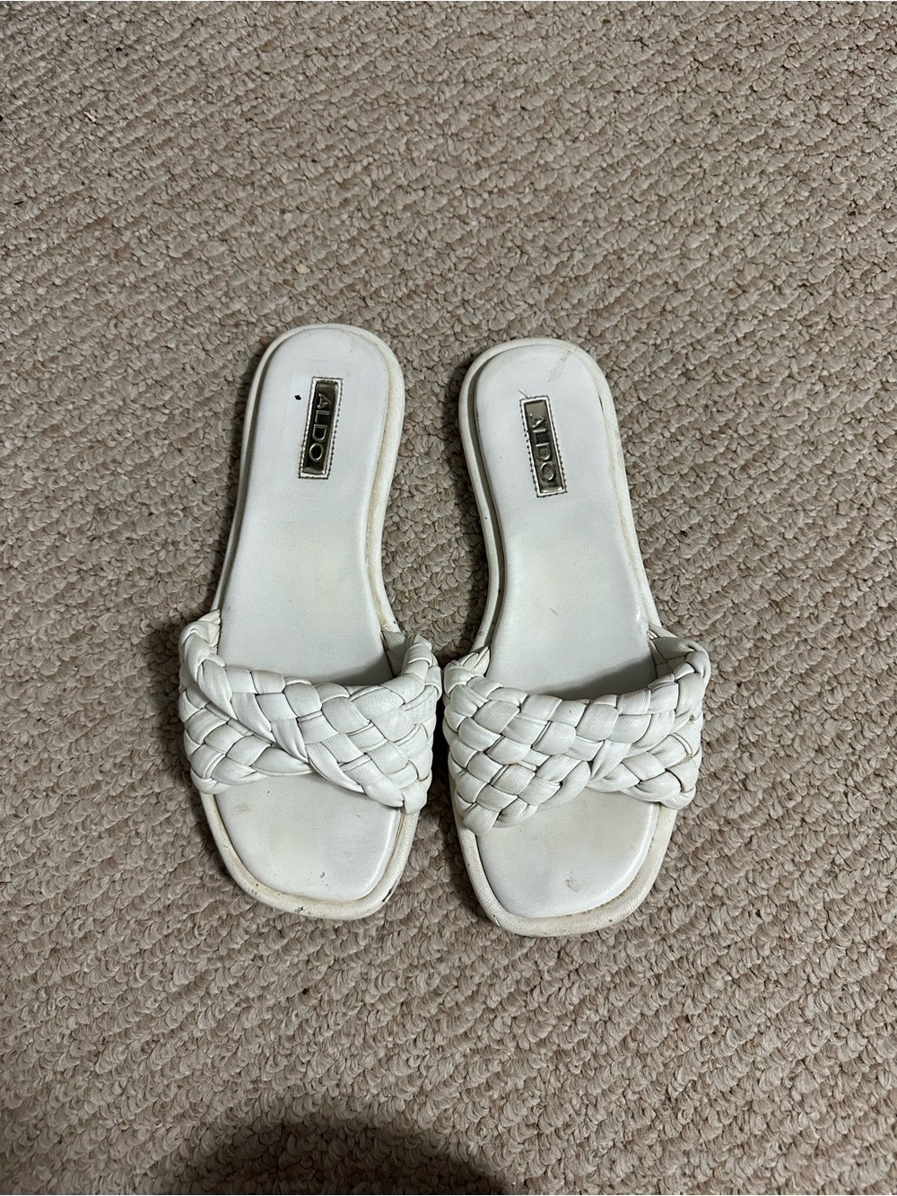 Aldo White Braided Sandals